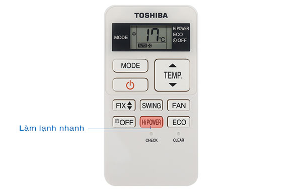 Chế độ làm lạnh nhanh Hi Power trên điều hòa Toshiba